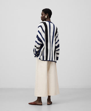 Chaqueta Oversize con Estampado Rayas