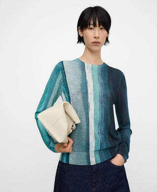 Sudadera Cuello Redondo Estampado Rayas