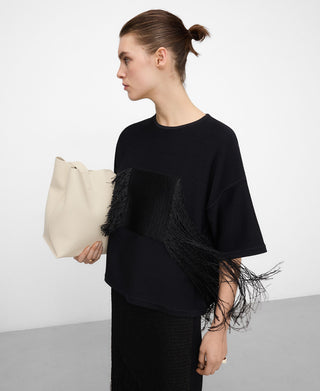 Sudadera Manga Corta Detalles Rafia