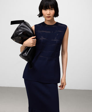 Blusa Peplum con Tejido Jacquard