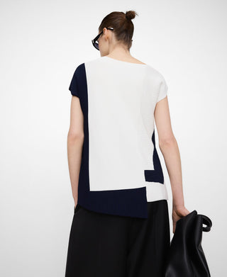 Blusa Asimétrico Manga Corta de Punto