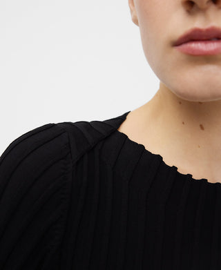 Ribbed Short Sleeve Blouse