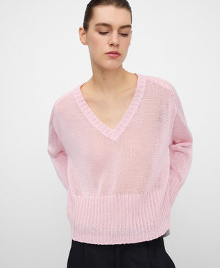 Sudadera Corta Cuello V de Punto