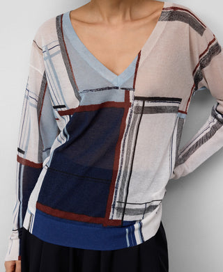 Sudadera Cuello Pico con Estampado