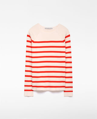 Sudadera Cuello Redondo Estampado Rayas