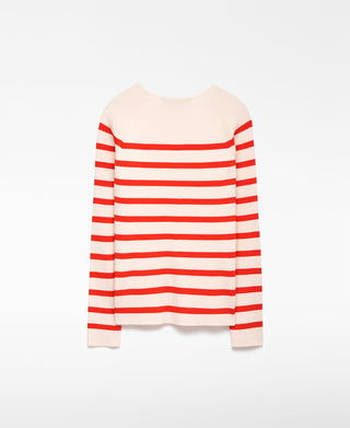 Sudadera Cuello Redondo Estampado Rayas