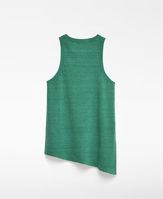 Camiseta con Bajo Asimétrico de Lino