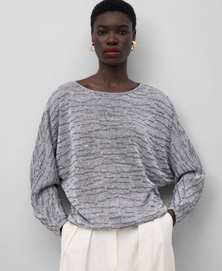 Sudadera Cuello Redondo con Tejido Jaspeado