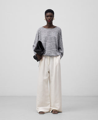 Sudadera Cuello Redondo con Tejido Jaspeado