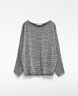 Sudadera Cuello Redondo con Tejido Jaspeado