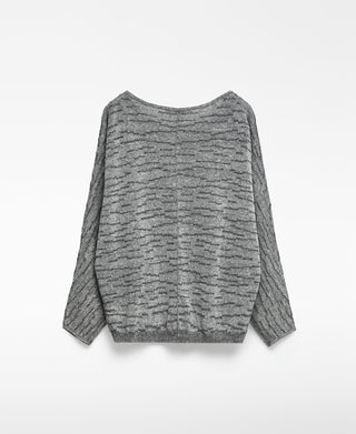 Sudadera Cuello Redondo con Tejido Jaspeado