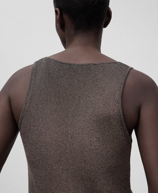 Camiseta de Tirantes con Tejido Metalizado