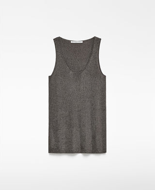 Camiseta de Tirantes con Tejido Metalizado