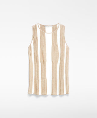 Blusa sin Mangas con Estampado Rayas