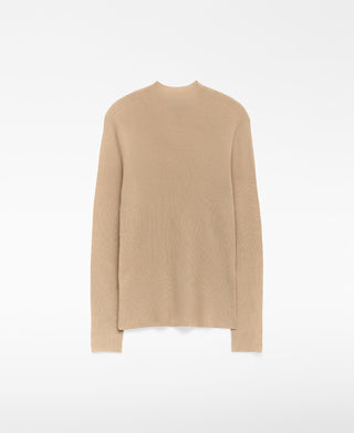 Sudadera Cuello Perkins de Lana Merino, Mujer