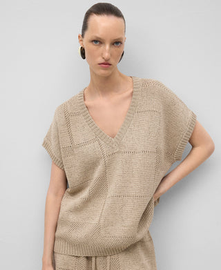 Camiseta Manga Corta con Punto Calado