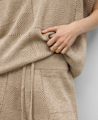 Camiseta Manga Corta con Punto Calado