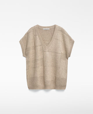 Camiseta Manga Corta con Punto Calado