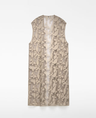 Chaleco Largo con Estampado Floral de Lino