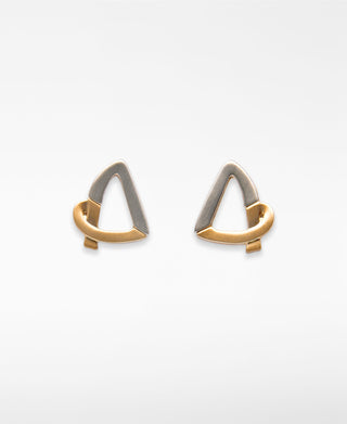 Aretes con Pieza Metálica Bicolor