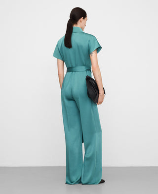 Enterizo Satinado Cuello Smoking Asimétrico