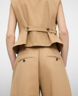 Pantalón Barrel con Pinzas de Algodón