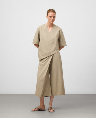 Pantalón Crop Estilo Pareo de Algodón