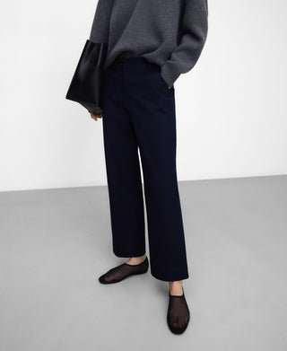 Mid-Rise Ankle-Length Pants with Logo