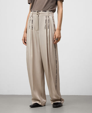 Pantalón Barrel Talle Alto con Estampado