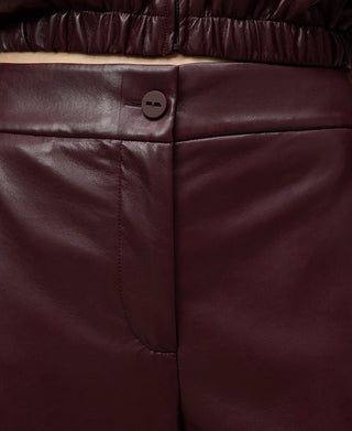 Pantalón Culotte Efecto Piel con Bolsillos