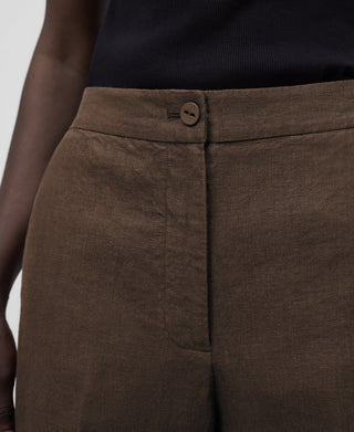 Pantalón Tobillero con Bolsillos de Lino