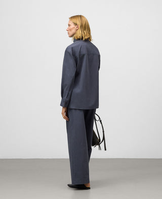 Pantalón Tobillero Corte Recto de Algodón