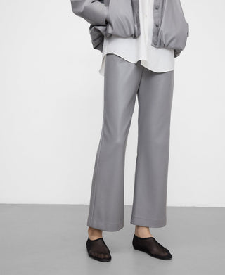 Faux Leather Flare Trousers