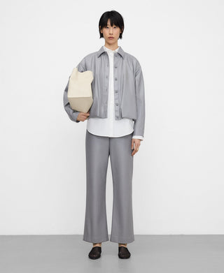 Faux Leather Flare Trousers