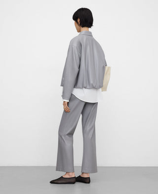 Faux Leather Flare Trousers