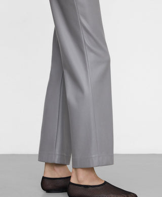 Faux Leather Flare Trousers