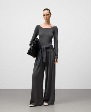 Pantalón Ancho con Punto Metalizado