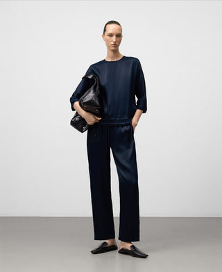 Pantalón Satinado con Cintura Elástica