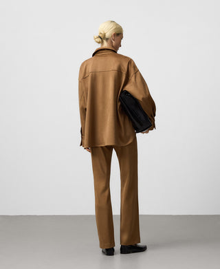 Pantalón Flare con Tejido de Antelina