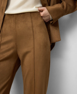 Pantalón Flare con Tejido de Antelina