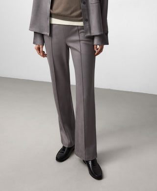 Pantalón Flare con Tejido de Antelina