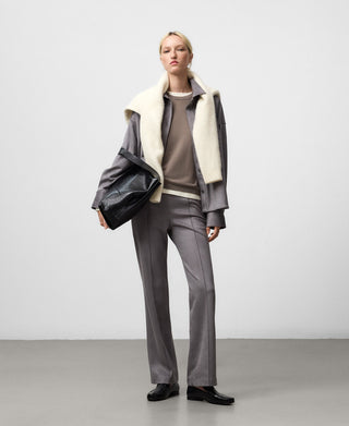 Pantalón Flare con Tejido de Antelina