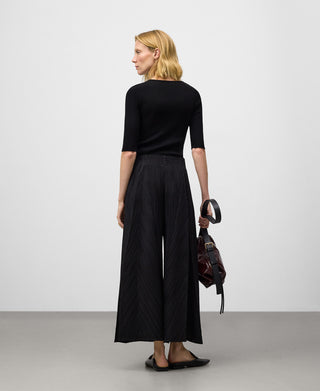 Pantalón Palazzo con Cintura Elástica de Crinkle