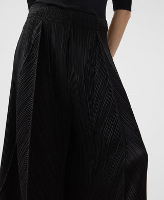 Pantalón Palazzo con Cintura Elástica de Crinkle