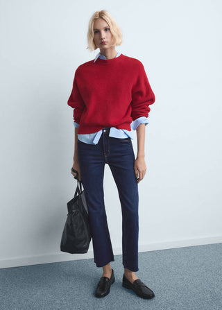 Jeans Cropped Acampanados con Bolsillos