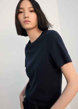 Short-Sleeved T-shirt with Ruched Detail