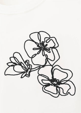 Short Sleeve T-Shirt with Floral Embroidery