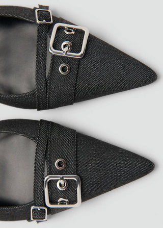 Zapato Denim Destalonados con Hebilla