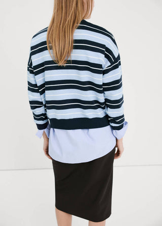 Sudadera Cuello Redondo con Estampado Rayas