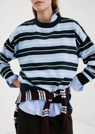 Sudadera Cuello Redondo con Estampado Rayas